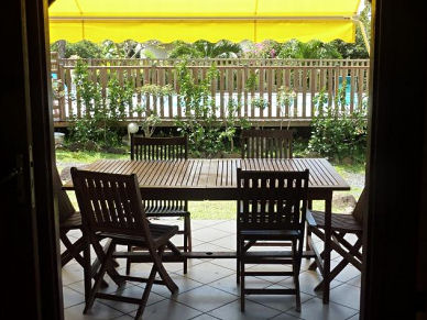 terrace and pool
